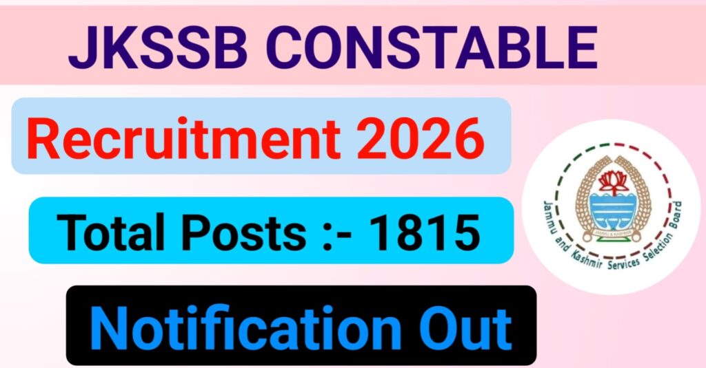 JKSSB Constable Recruitment 2026