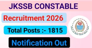Read more about the article Jammu And Kashmir SSB Constable Recruitment 2026 – Registration Start, Download Notification, Apply Online