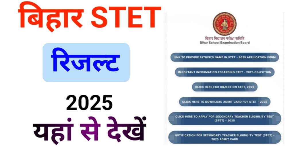 Bihar STET result 2025
