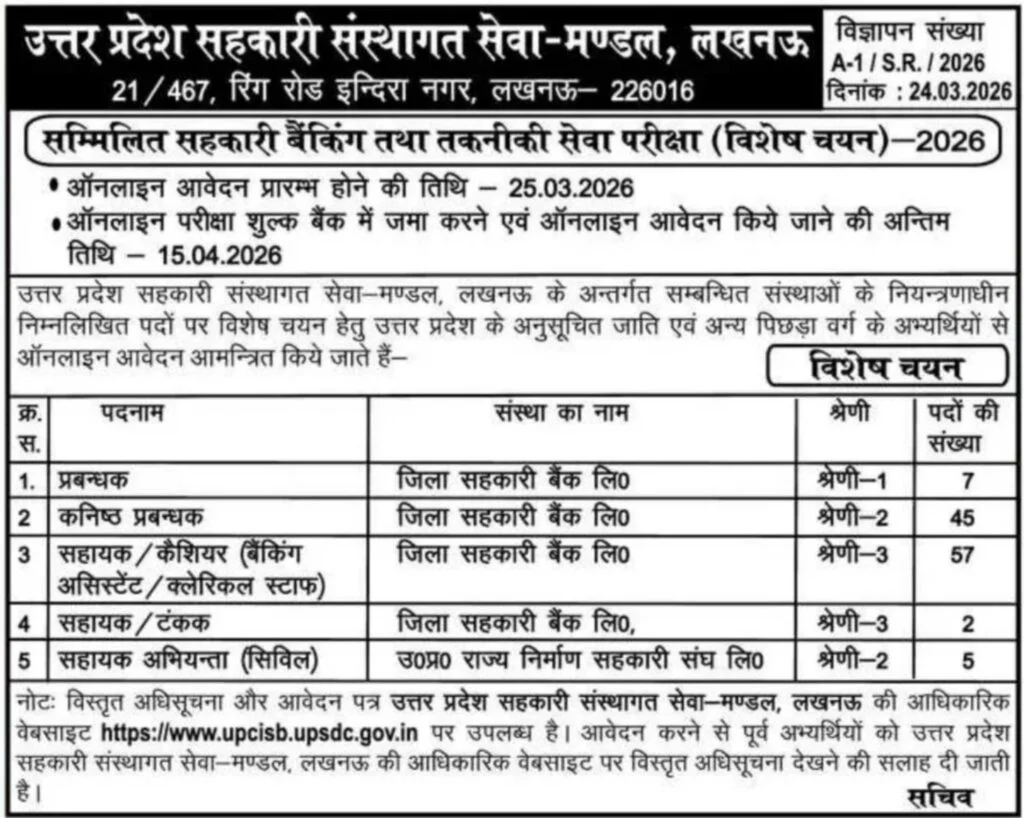 UP Cooperative Bank Vacancy 2026